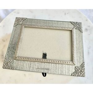 Silver glass jewelry box with photo frame